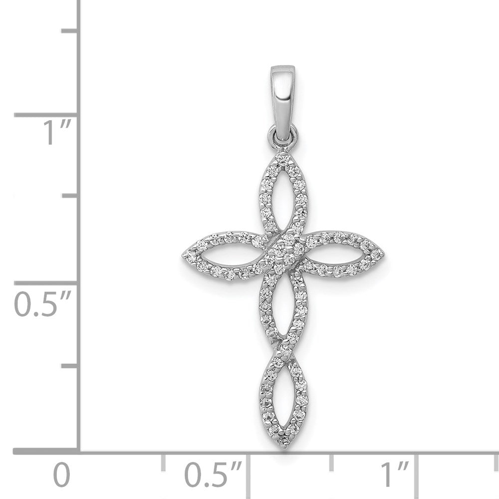 14k White Gold 1/4ct. Diamond Cross Pendant