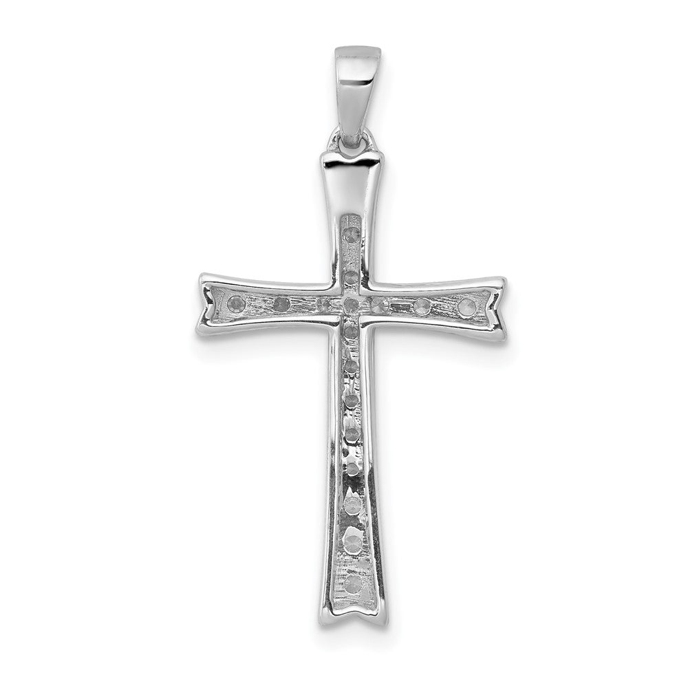 14k White Gold 1/5ct. Diamond Cross Pendant