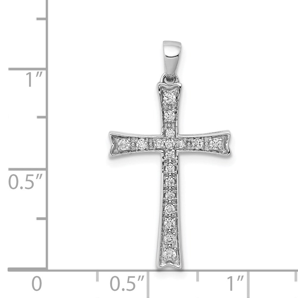 14k White Gold 1/5ct. Diamond Cross Pendant