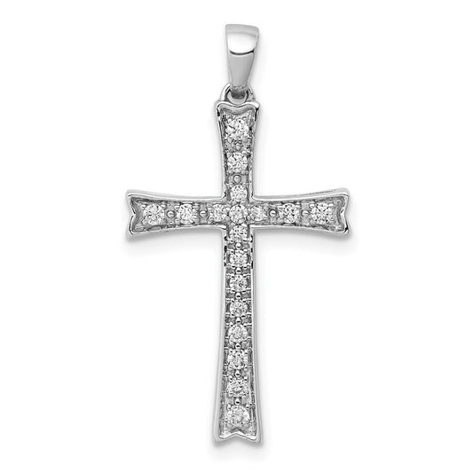 14k White Gold 1/5ct. Diamond Cross Pendant