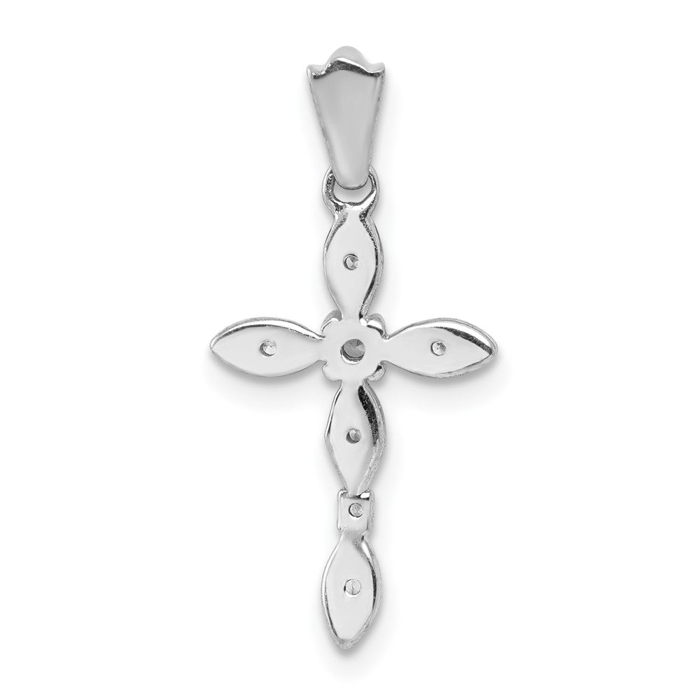 14k White Gold 1/20ct. Diamond Cross Pendant