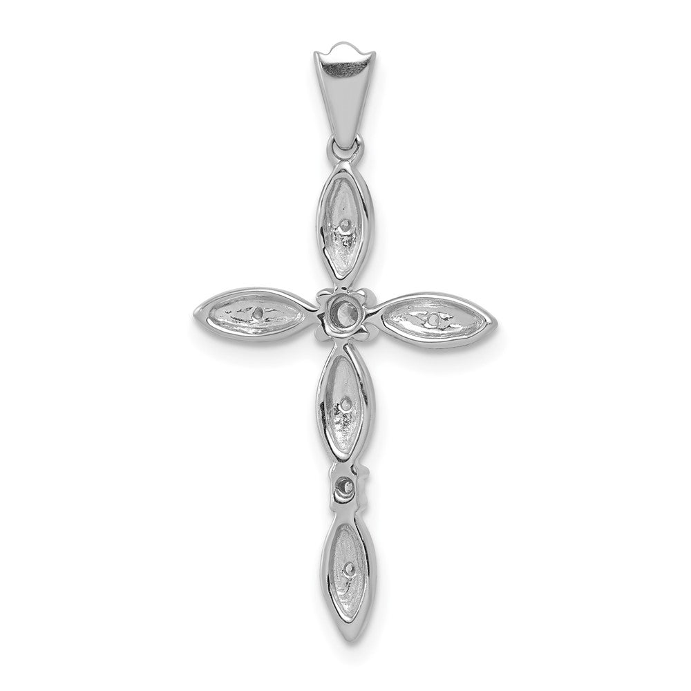 14k White Gold 1/10ct. Diamond Cross Pendant