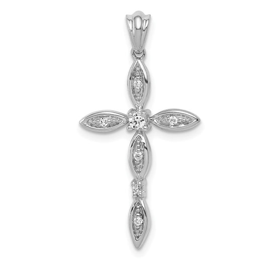 14k White Gold 1/10ct. Diamond Cross Pendant