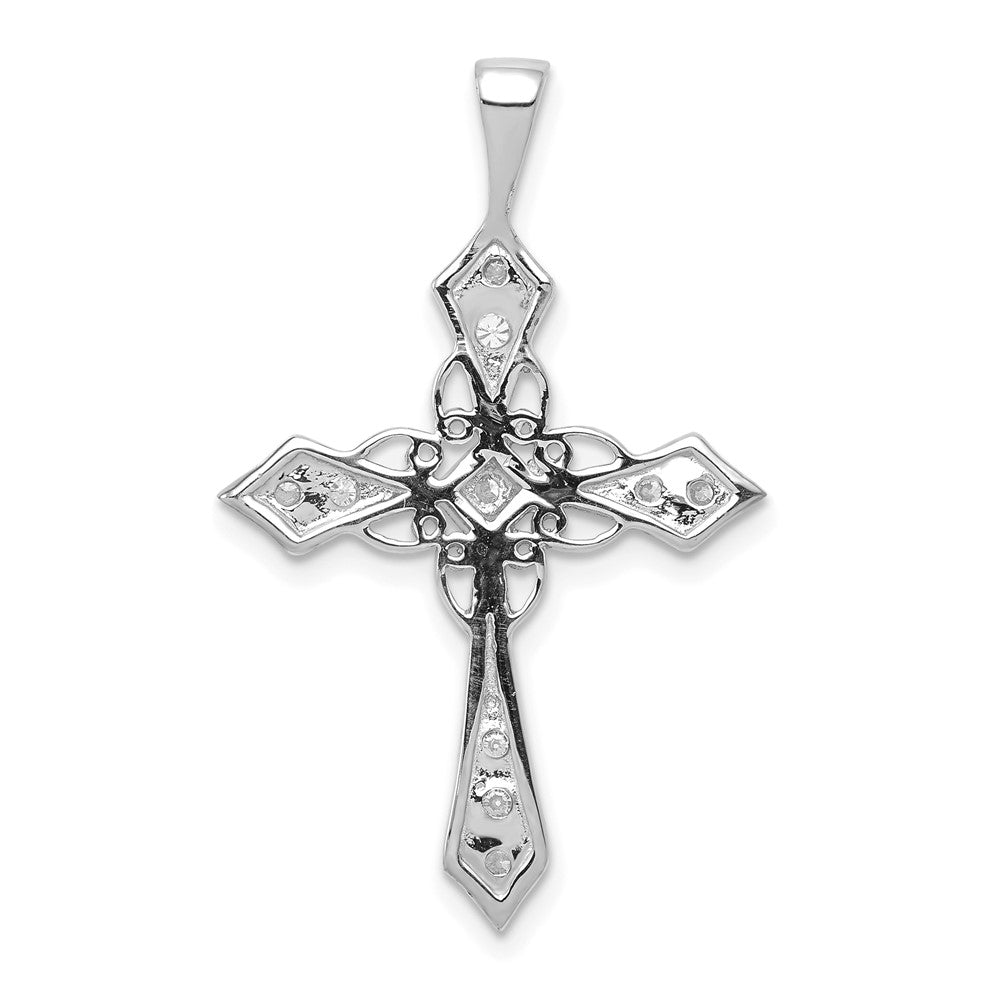 14k White Gold AA Diamond Passion Cross pendant
