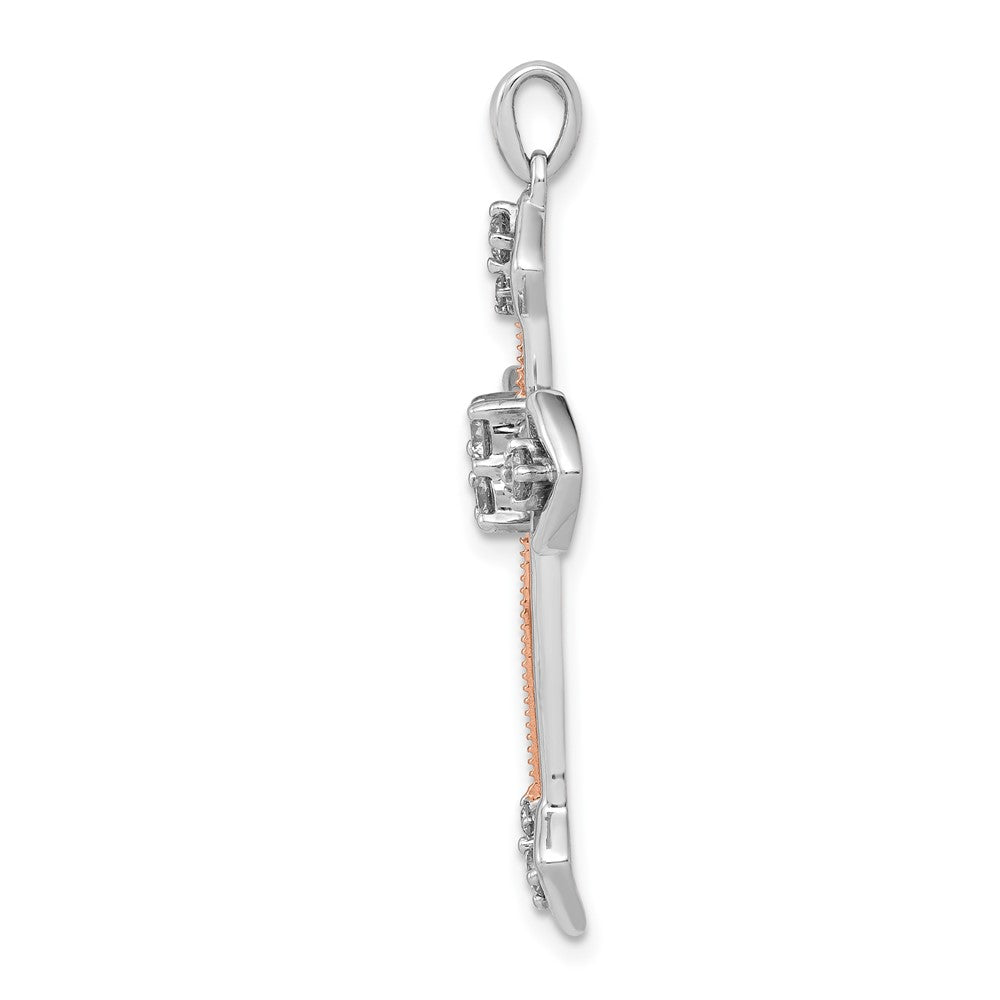14k Two-tone 3/8ct. Diamond Cross Pendant