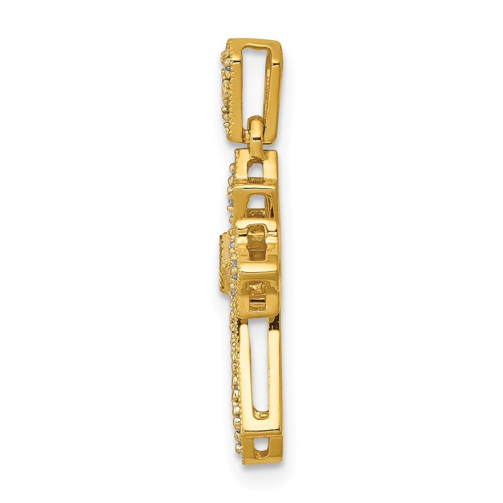 14k 1/10ct. Diamond Fancy Cross Pendant