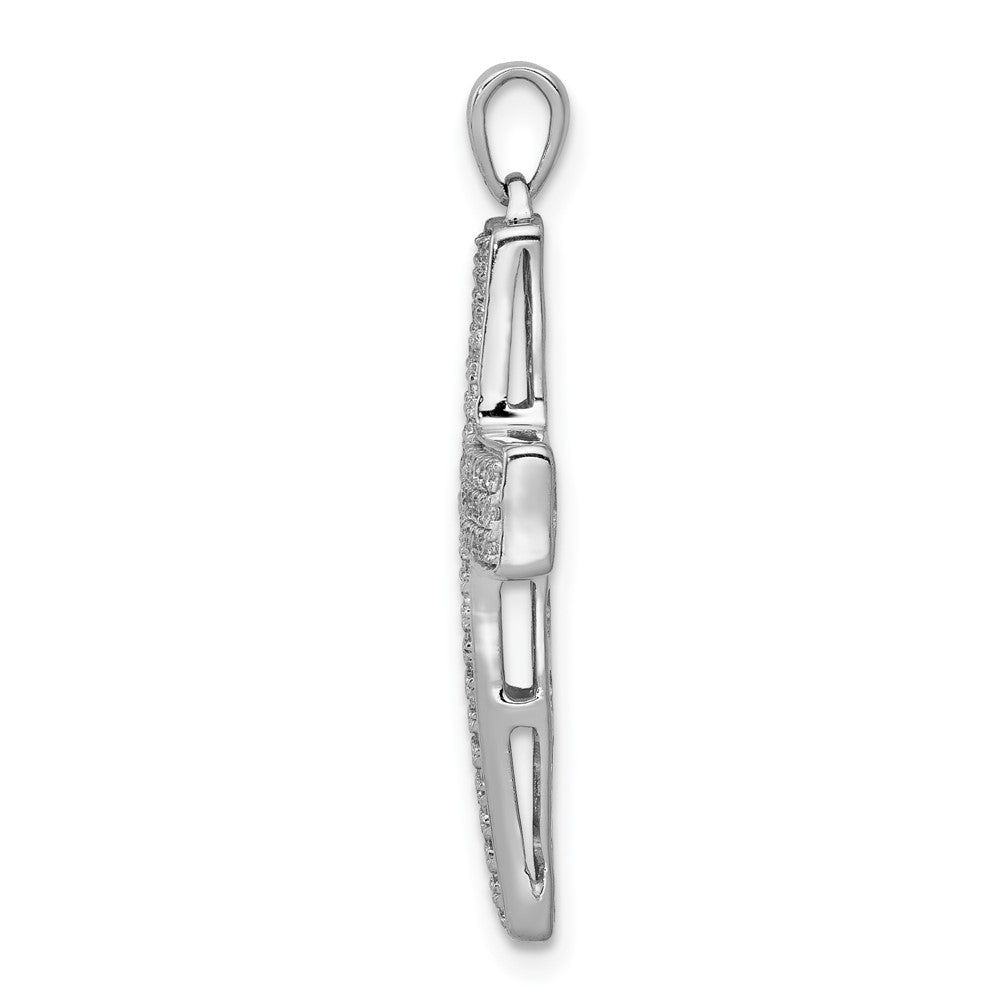 14k White Gold 1/2ct. Diamond Latin Cross Pendant