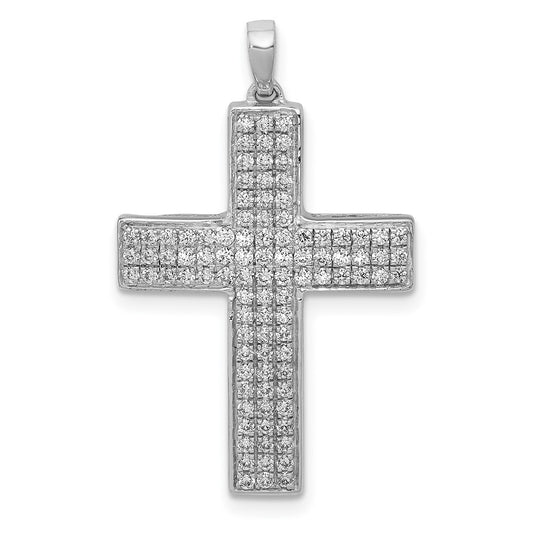 14k White Gold 1/2ct. Diamond Latin Cross Pendant