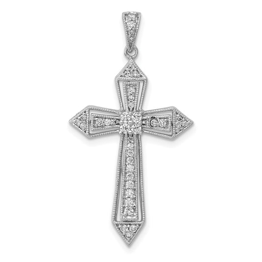 14k White Gold 1/3ct. Diamond Passion Cross Pendant