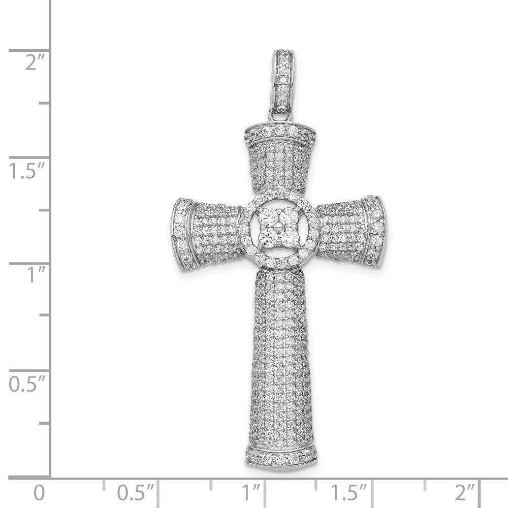 14k White Gold Diamond Cross Pendant