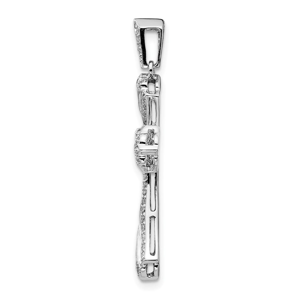 14k White Gold 1/3ct. Diamond Fancy Cross Pendant