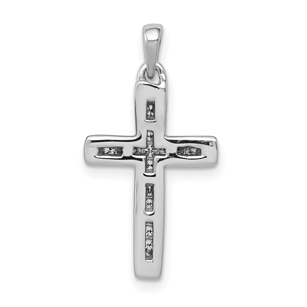 14k White Gold Small 1/10ct. Diamond Cross Pendant