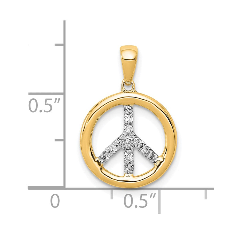 14k Diamond Peace Sign Pendant