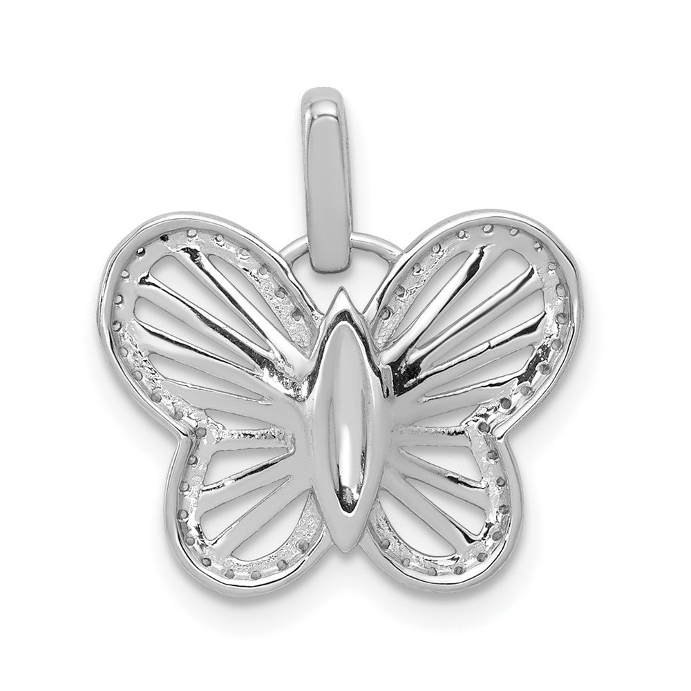 14k White Gold 0.19ct Diamond Butterfly Pendant
