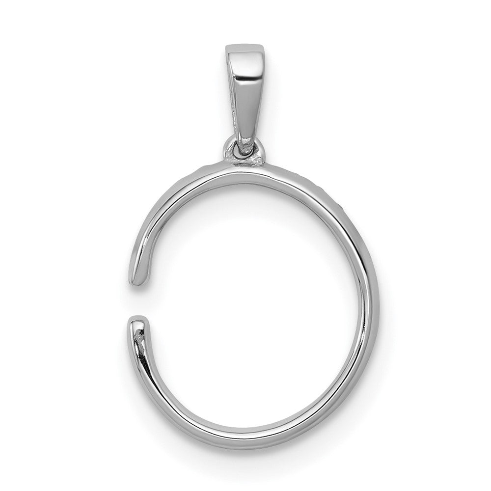 14K White Gold Diamond Letter C Initial Pendant