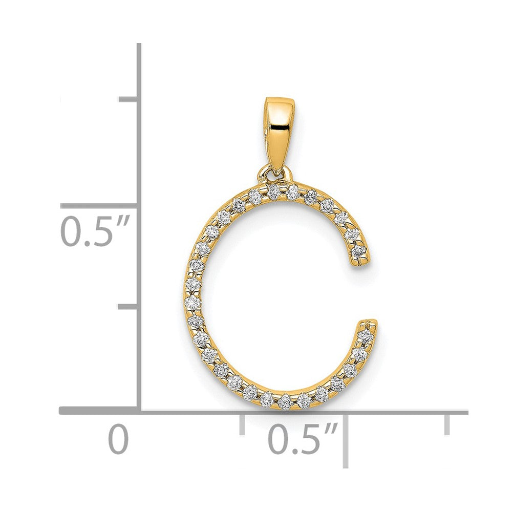 14K Diamond Letter C Initial Pendant