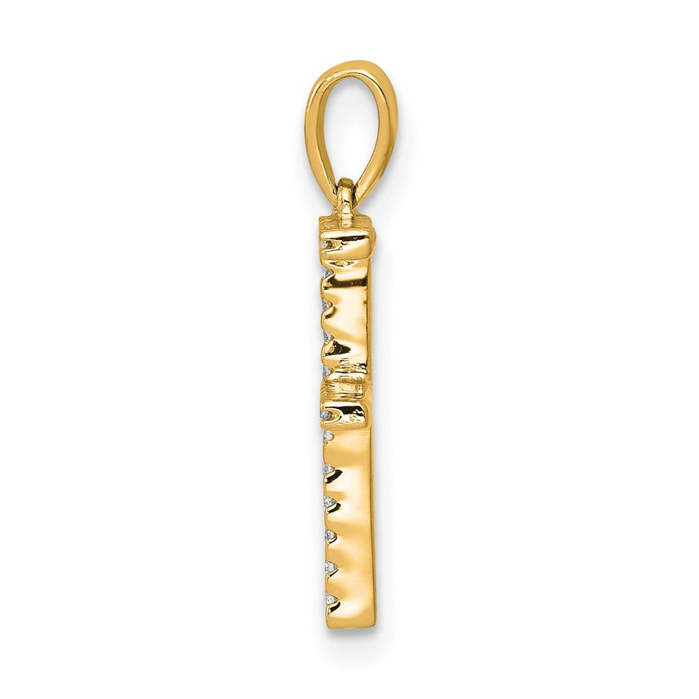 14K Diamond Letter F Initial Pendant
