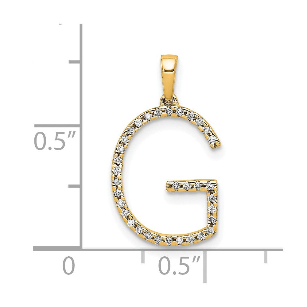 14K Diamond Letter G Initial Pendant
