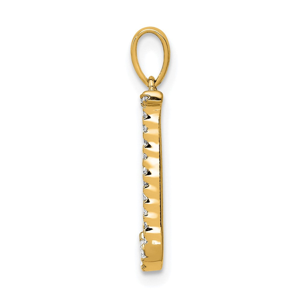 14K Diamond Letter J Initial Pendant
