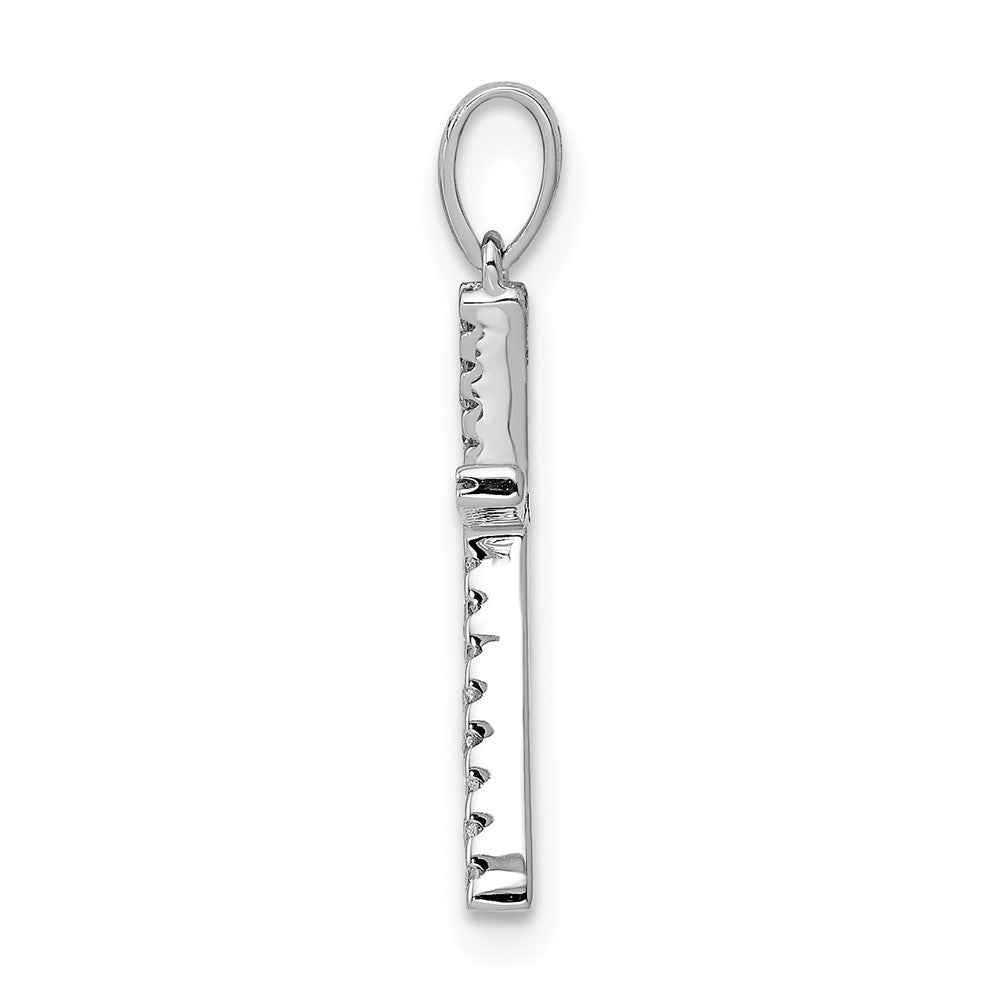 14K White Gold Diamond Letter K Initial Pendant