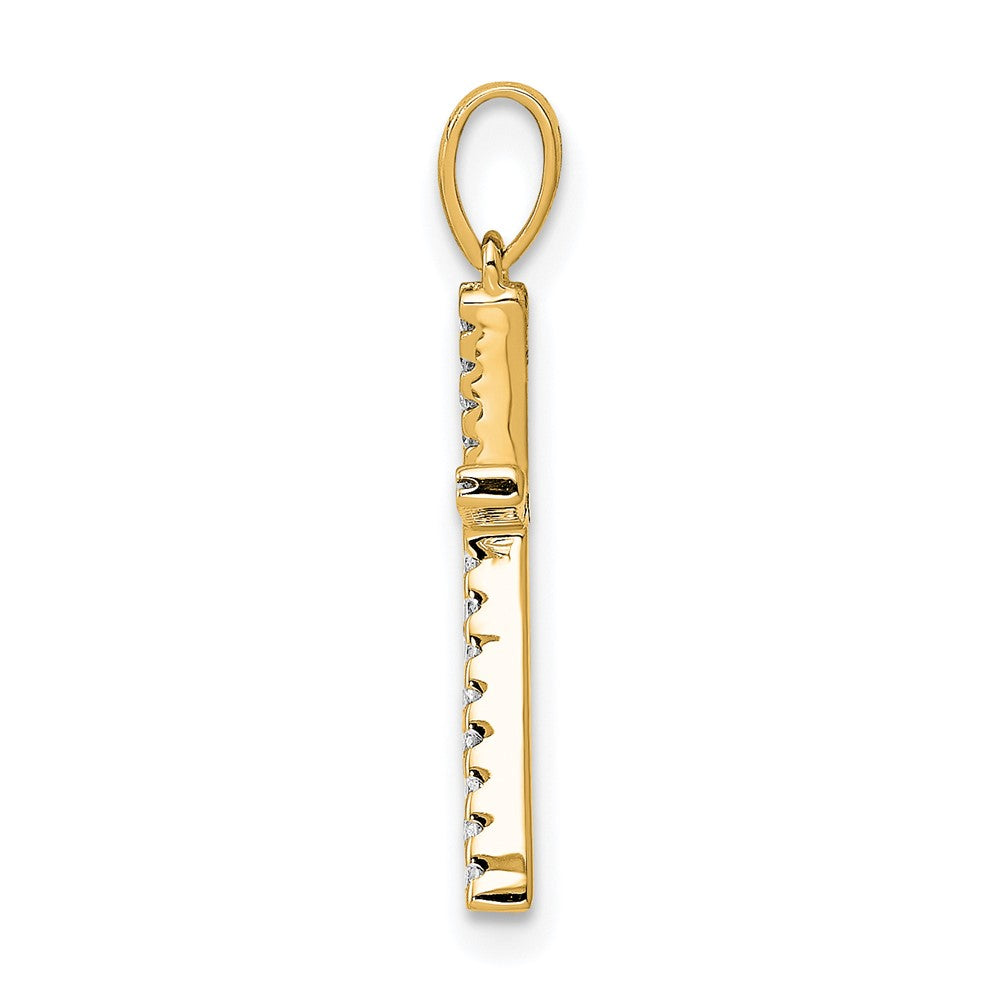 14K Diamond Letter K Initial Pendant