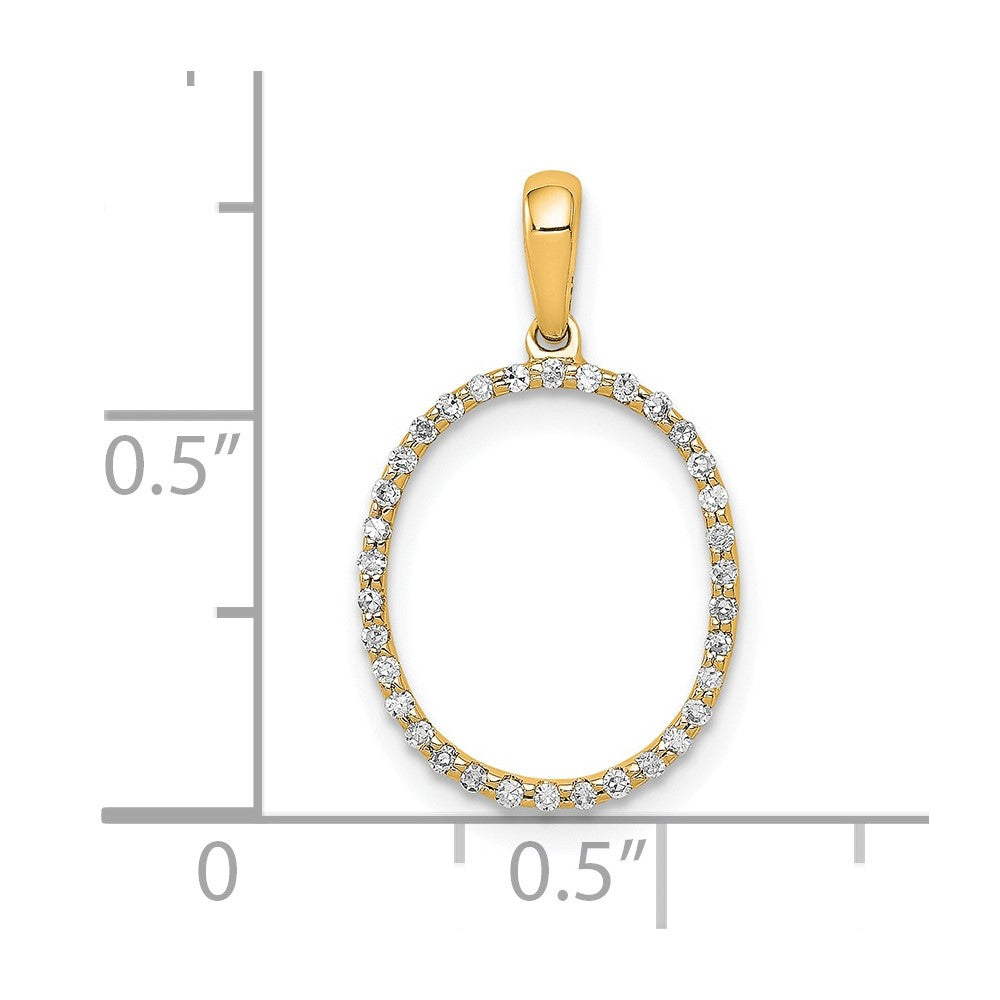 14K Diamond Letter O Initial Pendant