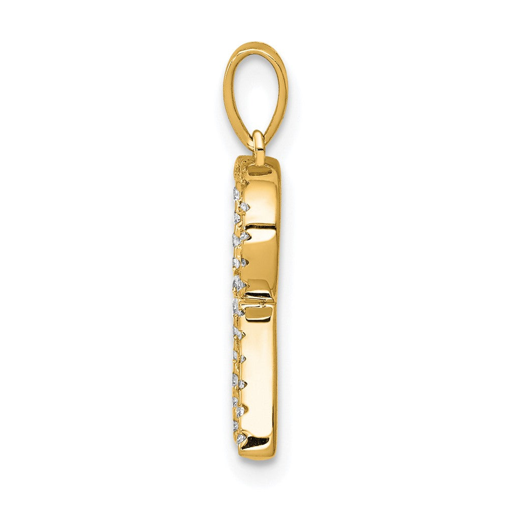 14K Diamond Letter R Initial Pendant