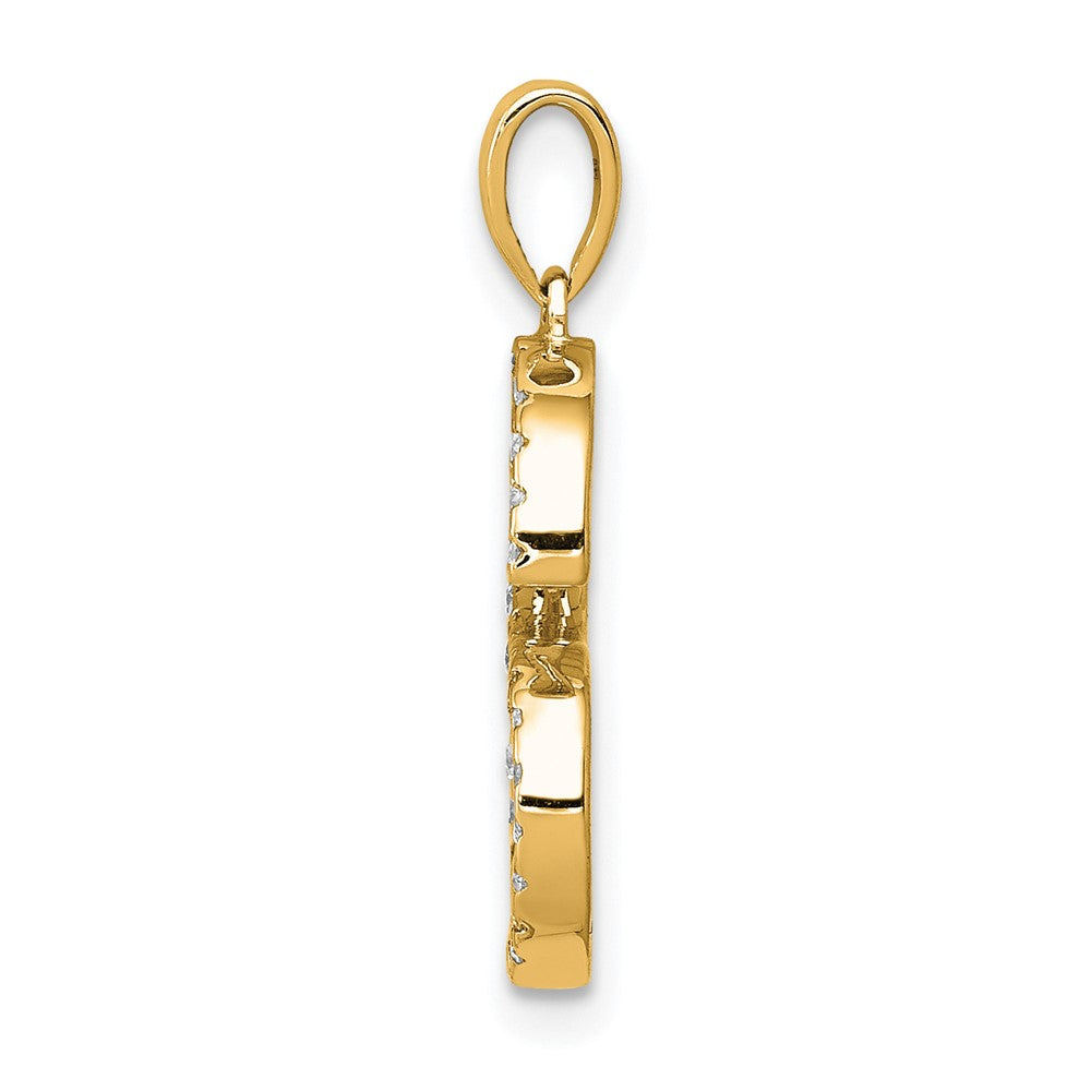 14K Diamond Letter S Initial Pendant
