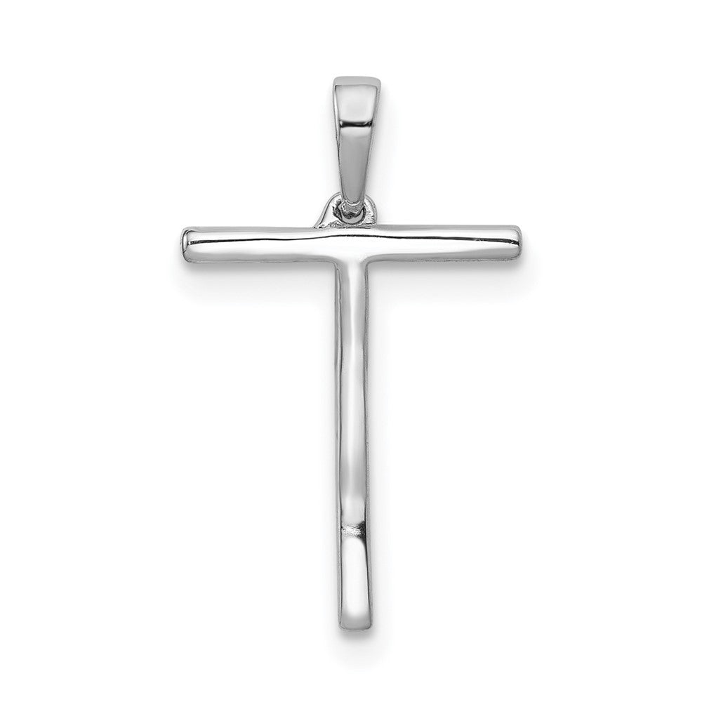 14K White Gold Diamond Letter T Initial Pendant