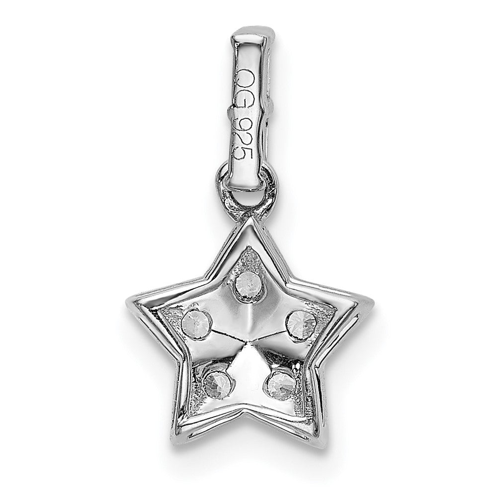 14k White Gold Diamond Star Pendant
