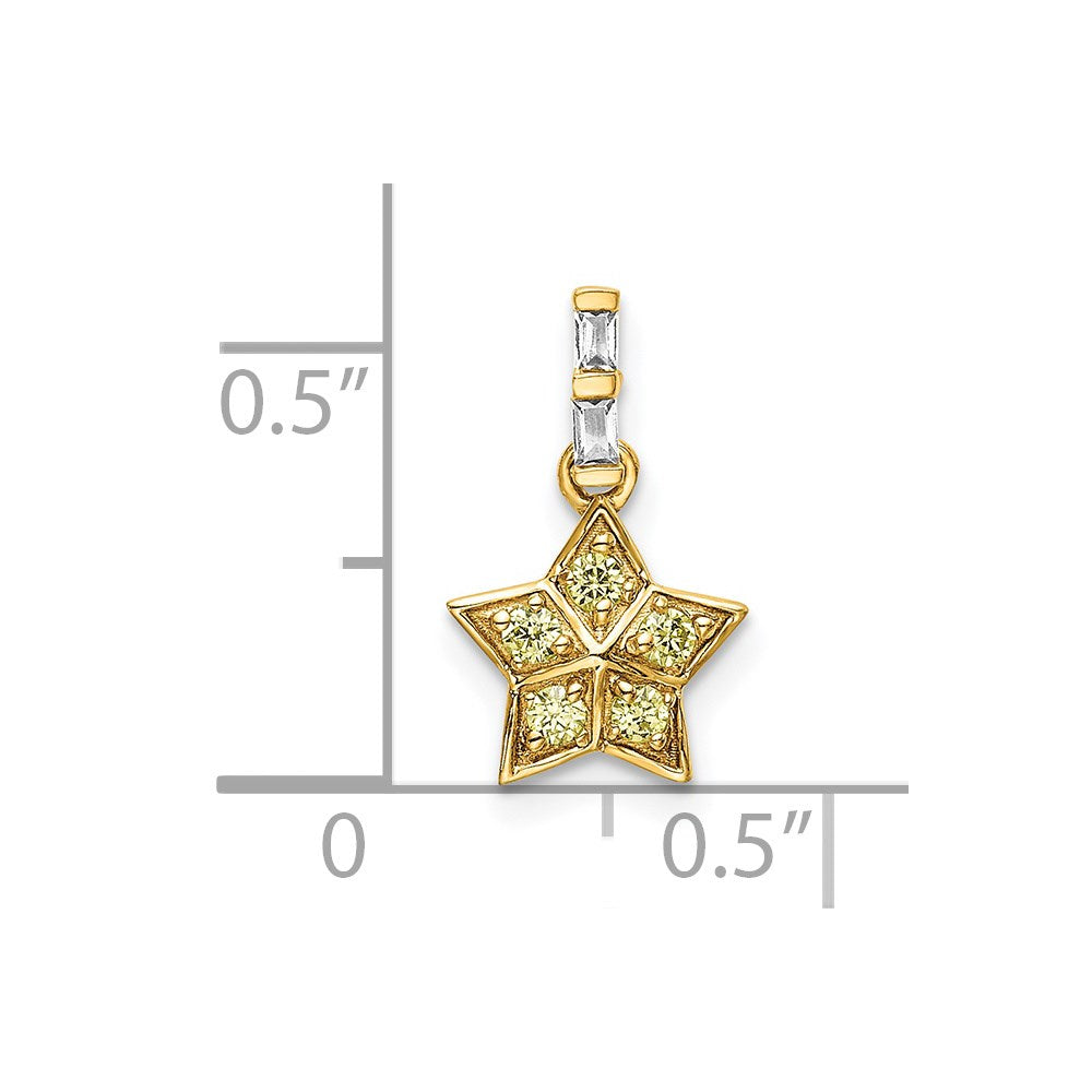 14k Diamond and Yellow Sapphire Star Pendant
