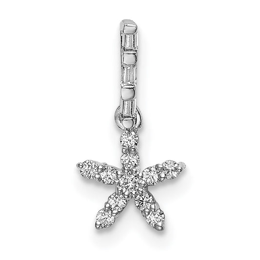 14k White Gold Diamond Star Pendant