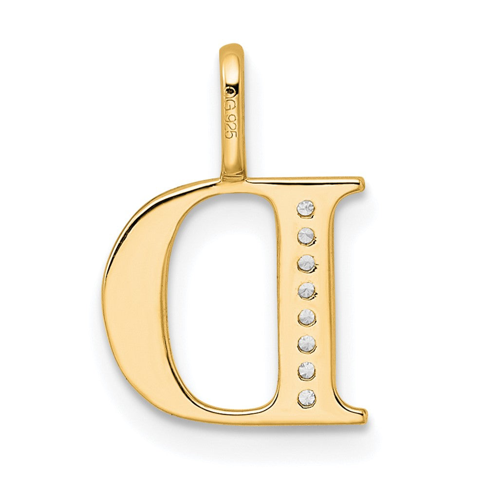 14K Diamond Letter D Initial Pendant