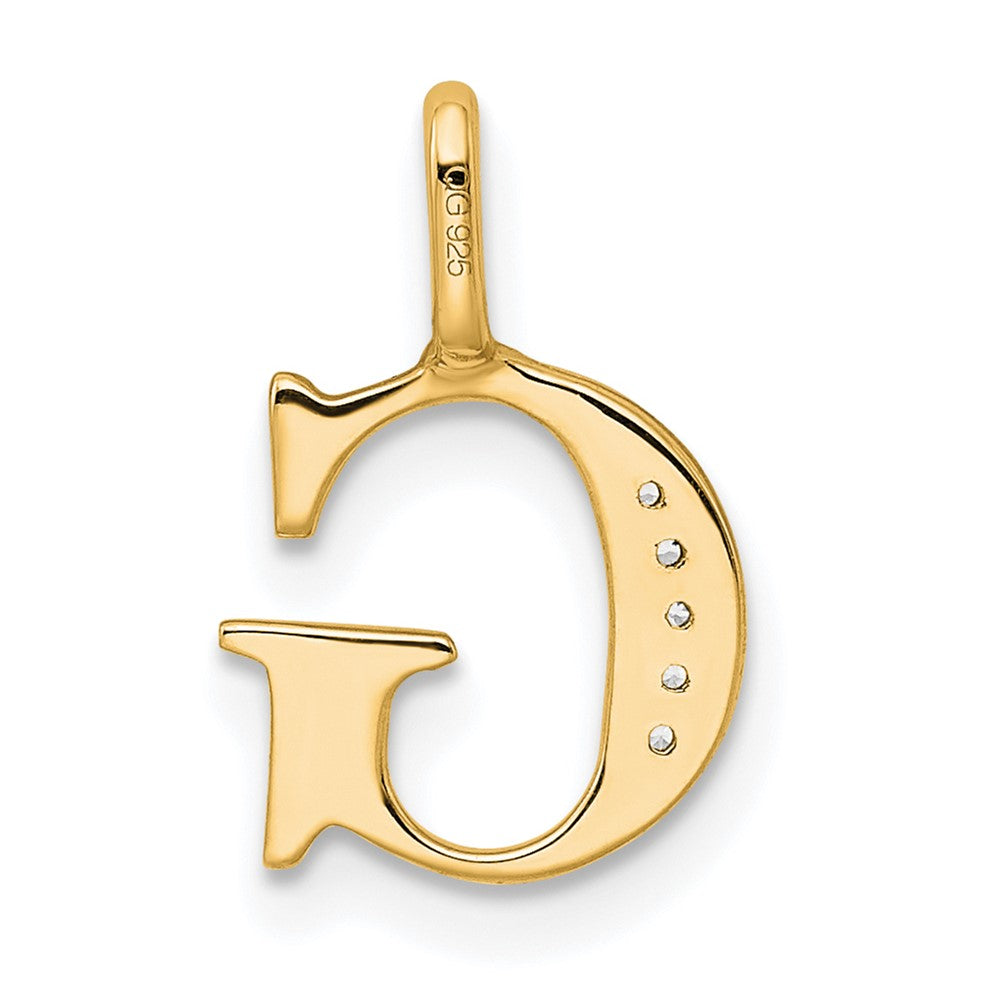 14k Diamond Letter G Initial Pendant
