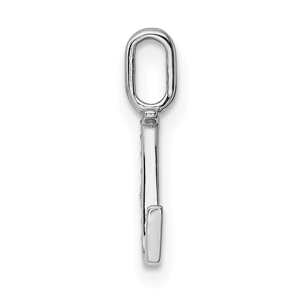 14K White Gold Diamond Letter L Initial Pendant