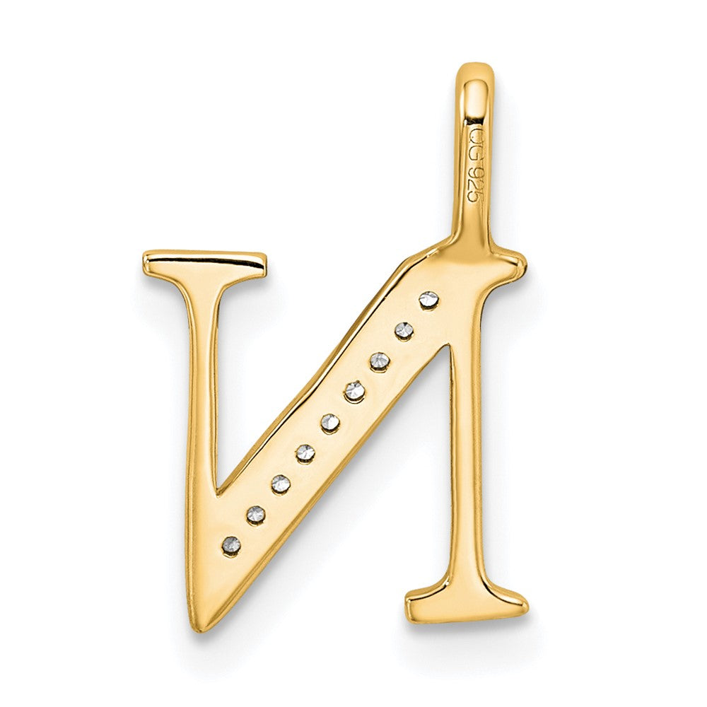 14k Diamond Letter N Initial Pendant