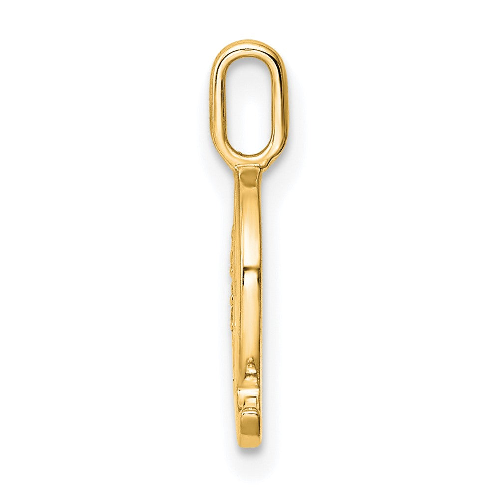 14k Diamond Letter Q Initial Pendant
