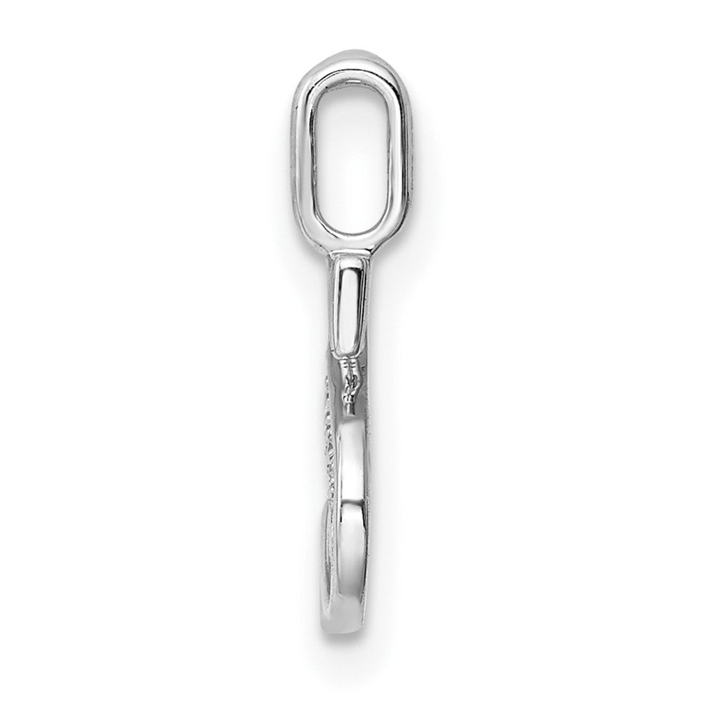 14K White Gold Diamond Letter S Initial Pendant