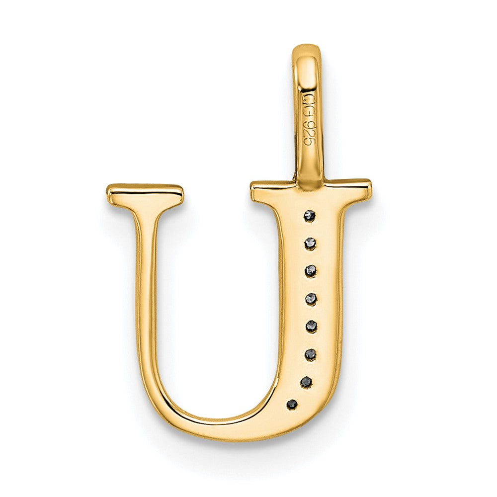 14k Diamond Letter U Initial Pendant