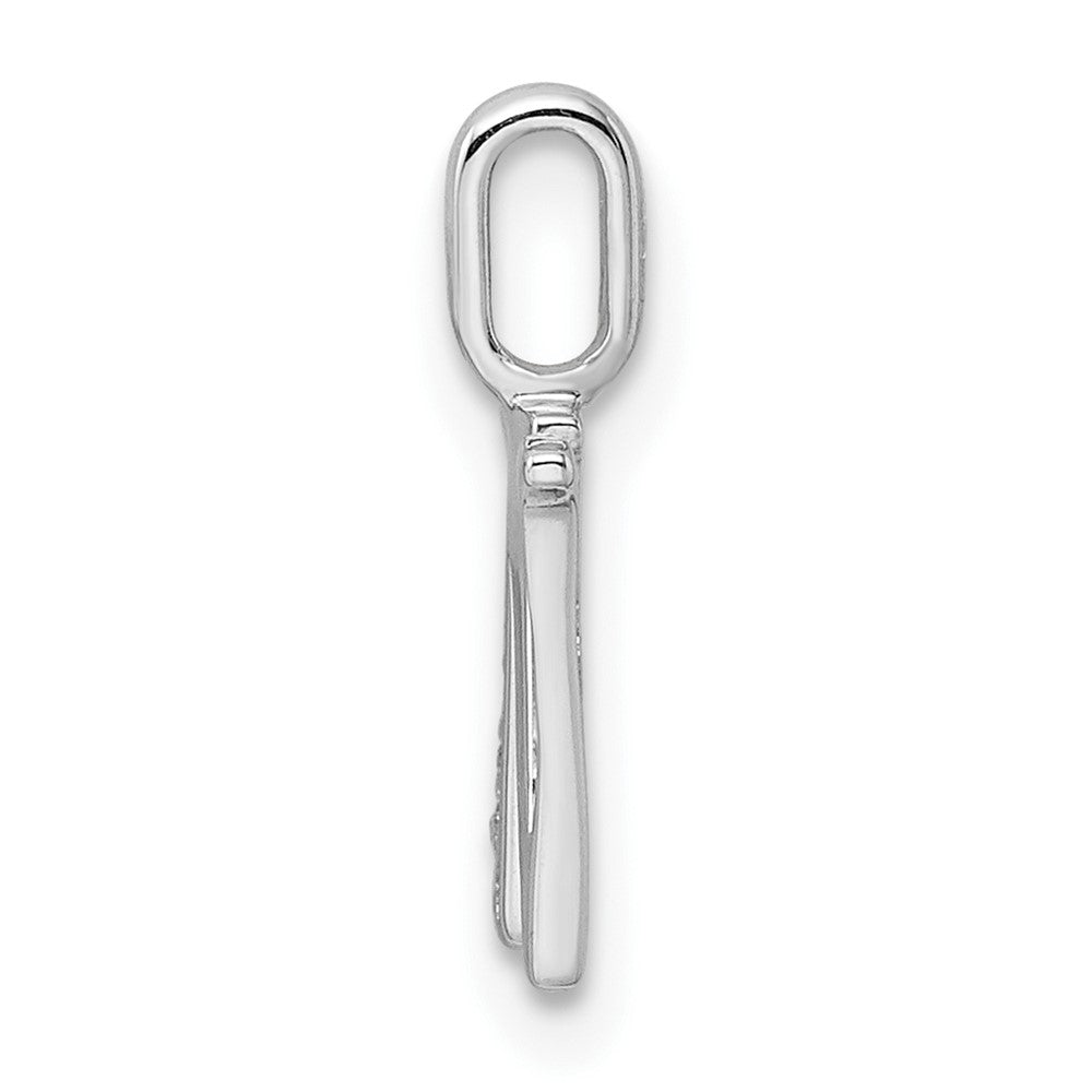 14K White Gold Diamond Letter W Initial Pendant
