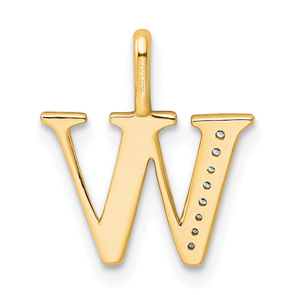 14k Diamond Letter W Initial Pendant