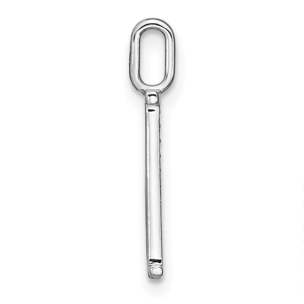 14K White Gold Diamond Lower Case Letter B Initial Pendant