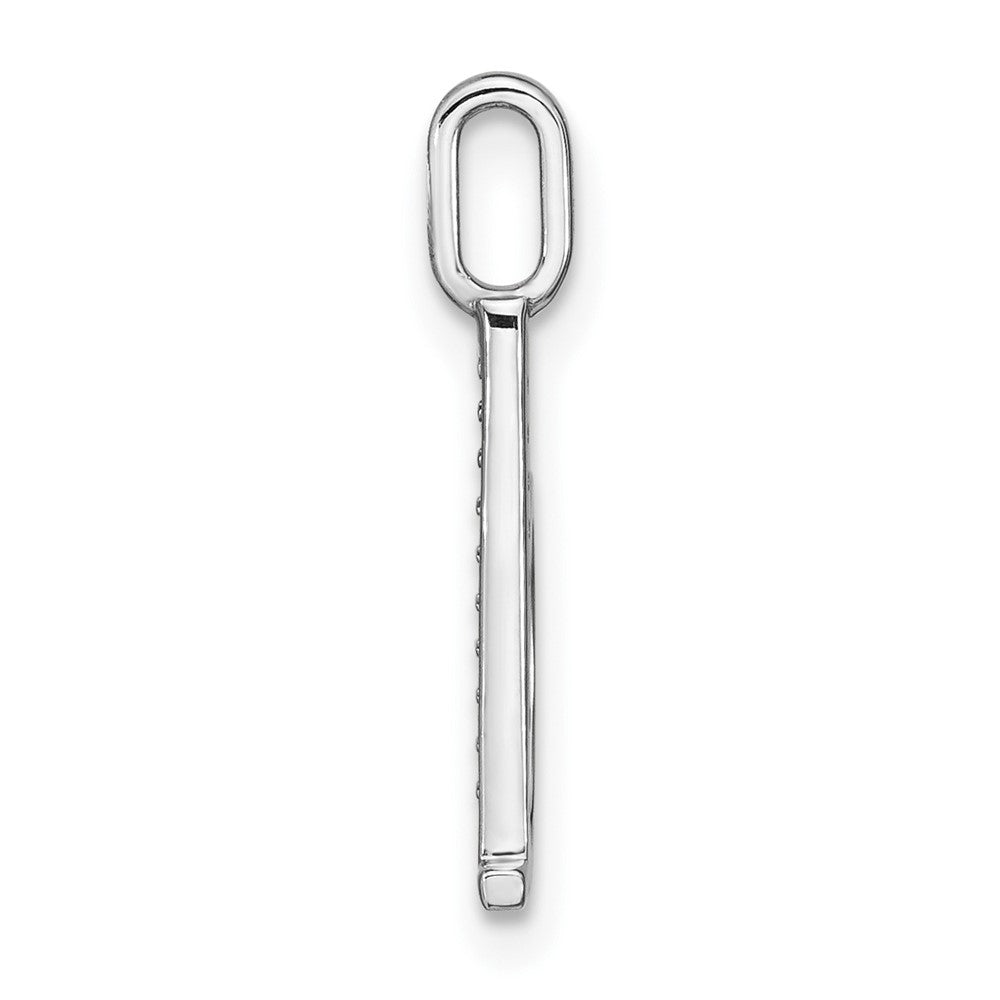 14K White Gold Diamond Lower Case Letter D Initial Pendant