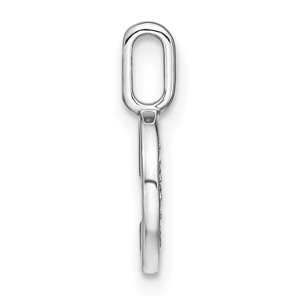 14K White Gold Diamond Lower Case Letter E Initial Pendant