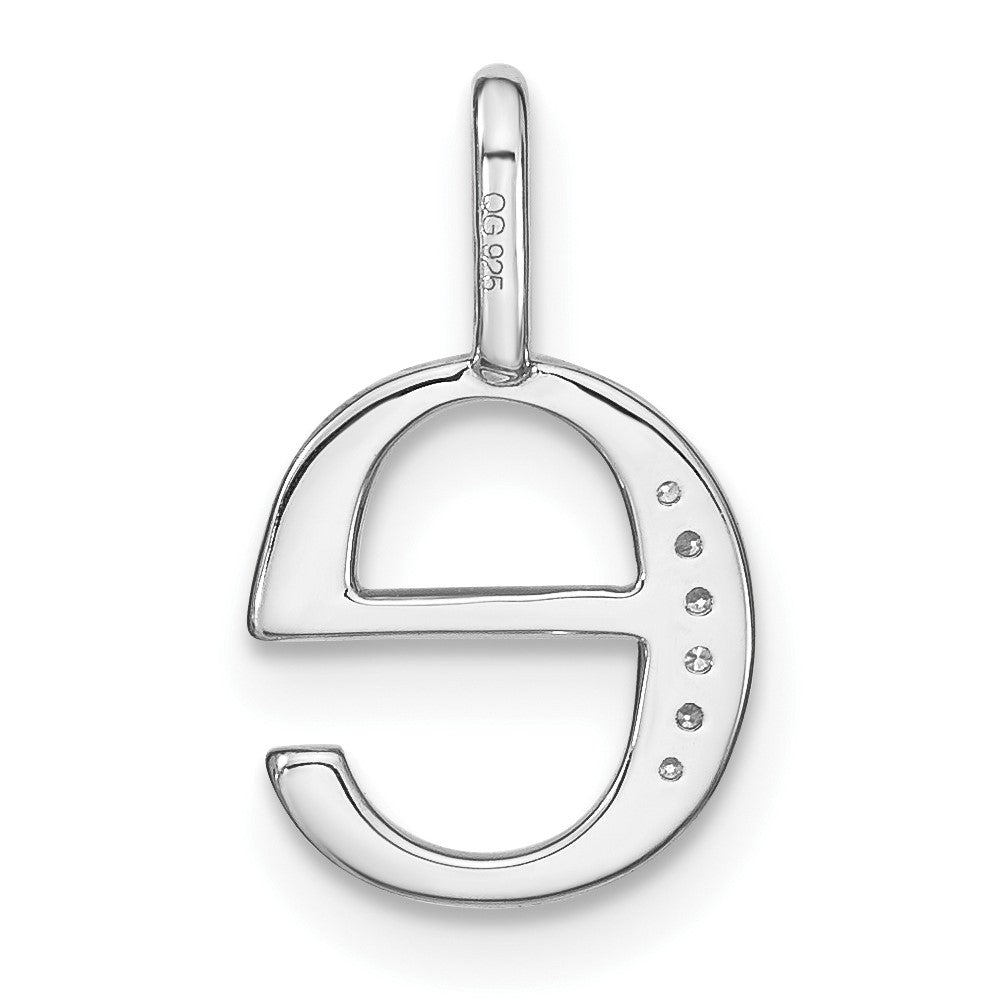14K White Gold Diamond Lower Case Letter E Initial Pendant