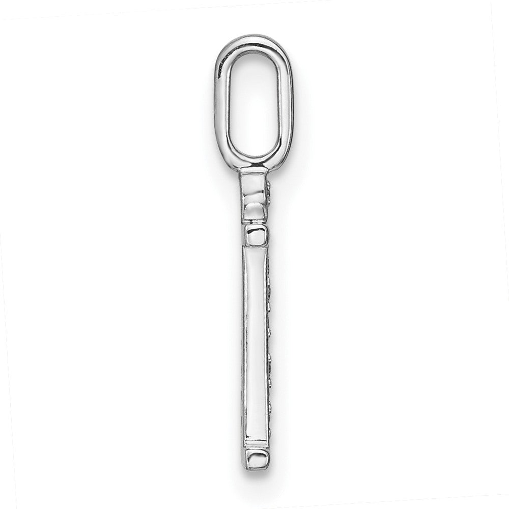 14K White Gold Diamond Lower Case Letter I Initial Pendant