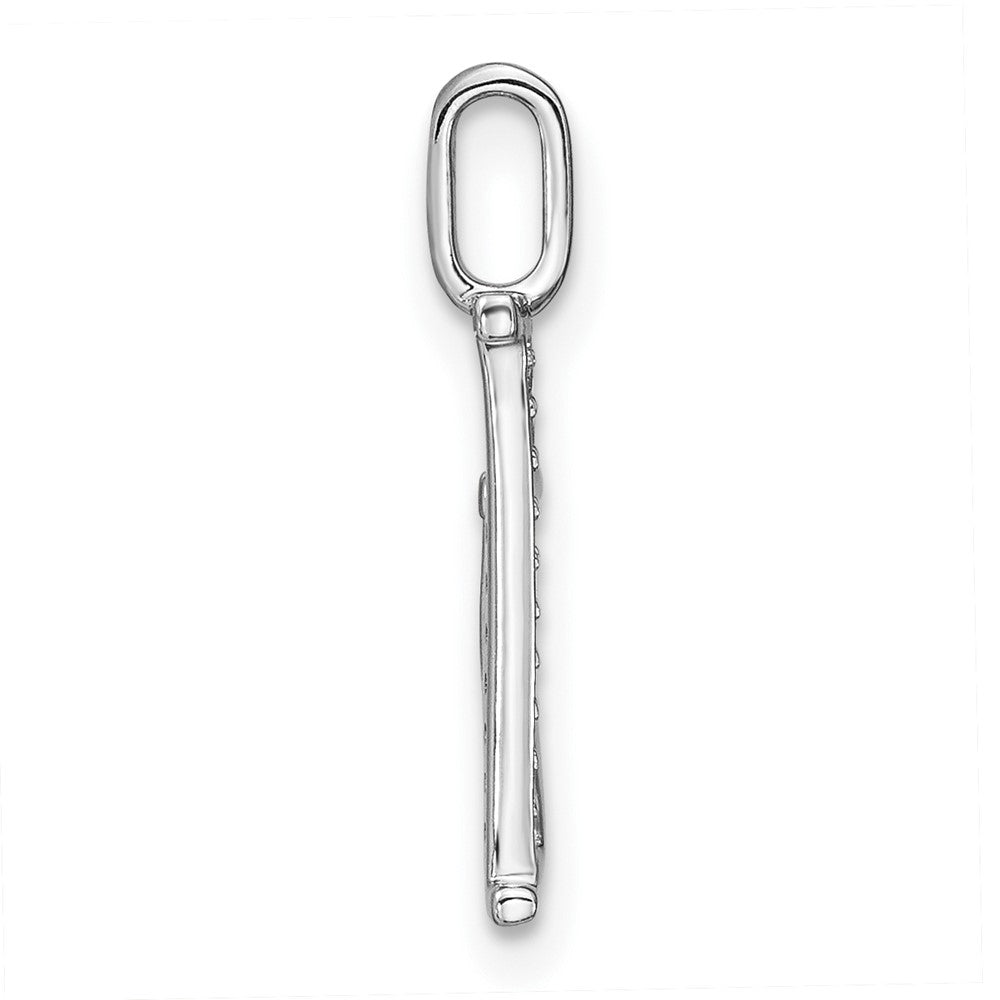 14K White Gold Diamond Lower Case Letter K Initial Pendant