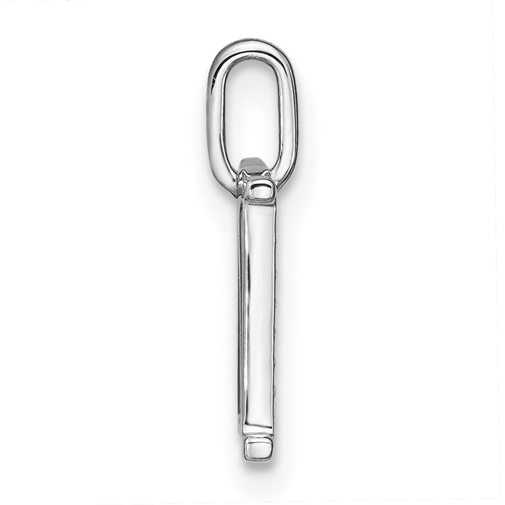 14K White Gold Diamond Lower Case Letter M Initial Pendant