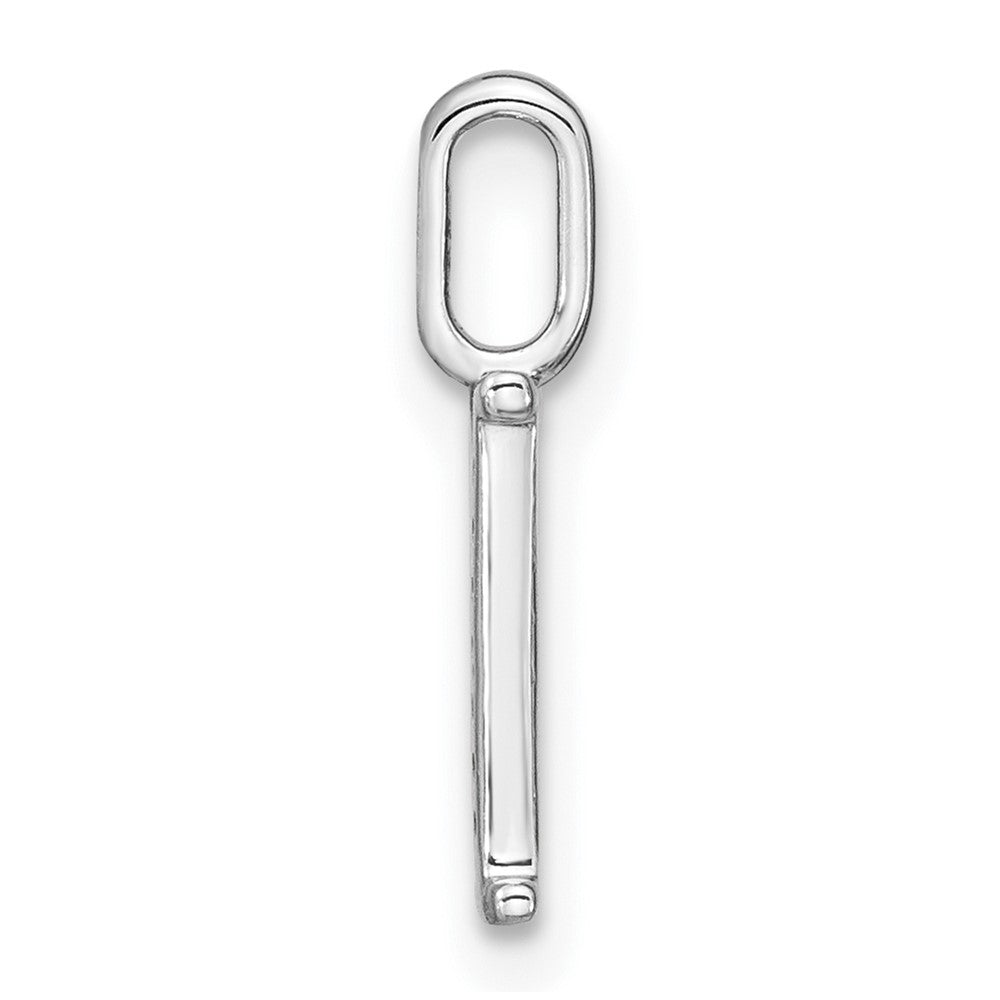 14K White Gold Diamond Lower Case Letter N Initial Pendant