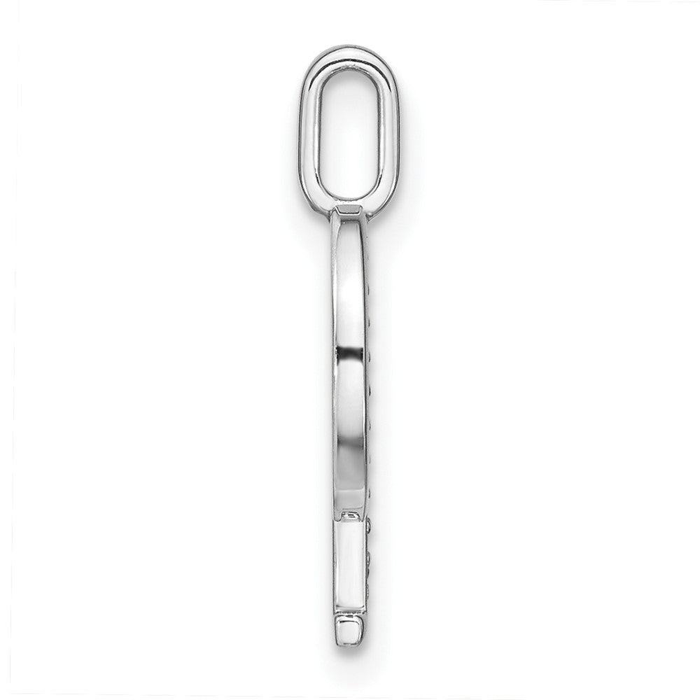 14K White Gold Diamond Lower Case Letter Q Initial Pendant